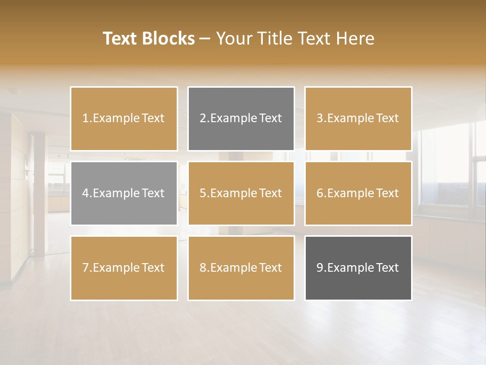 A Large Empty Room With A Lot Of Windows PowerPoint Template