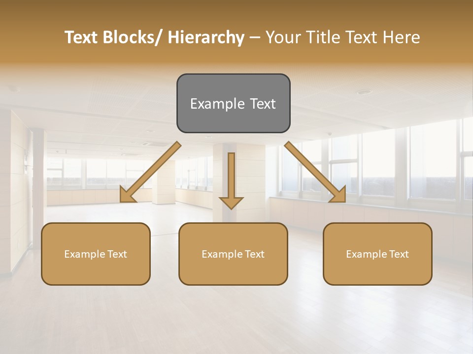 A Large Empty Room With A Lot Of Windows PowerPoint Template
