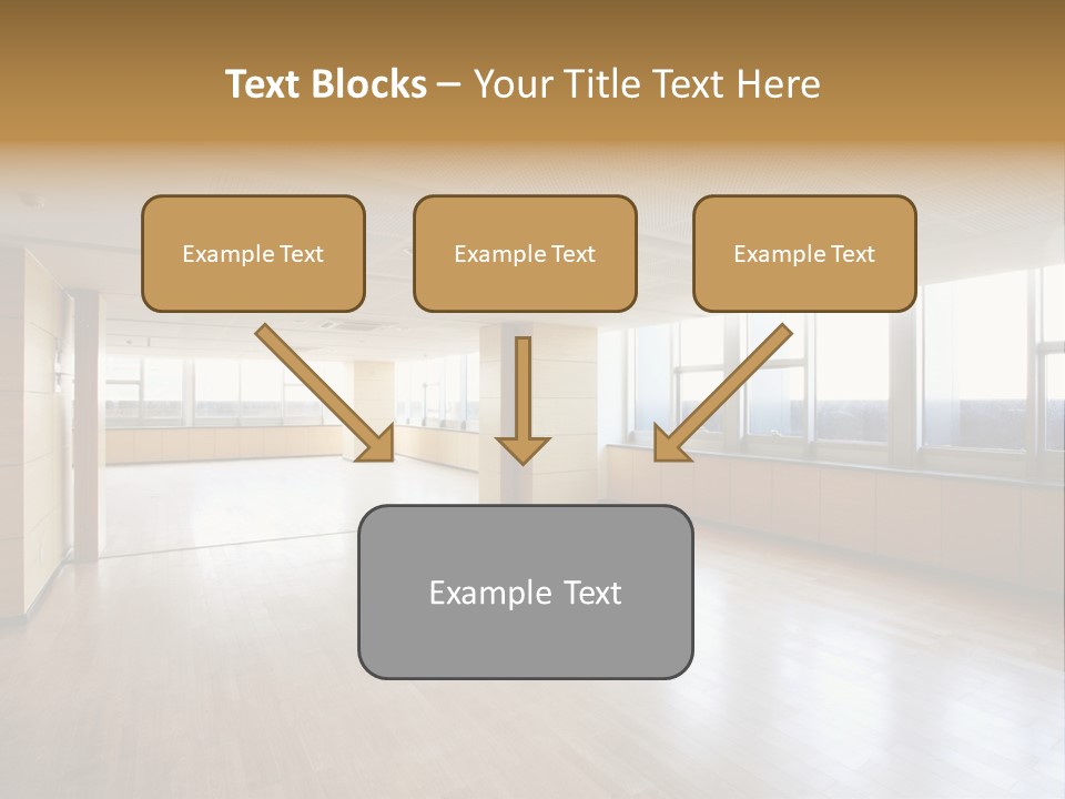 A Large Empty Room With A Lot Of Windows PowerPoint Template