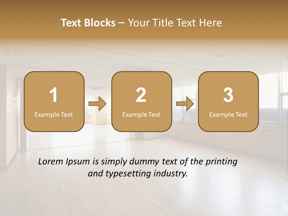A Large Empty Room With A Lot Of Windows PowerPoint Template