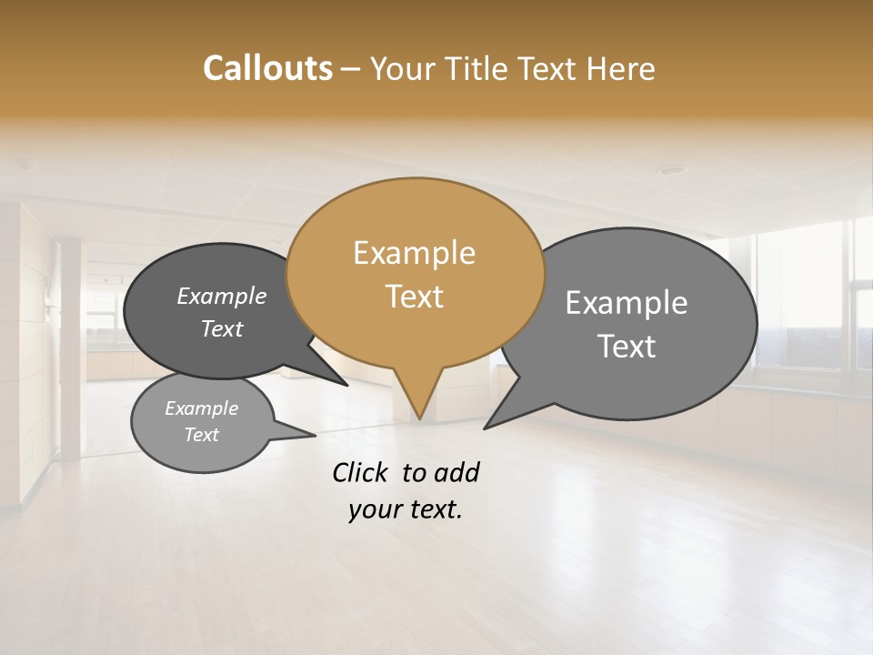 A Large Empty Room With A Lot Of Windows PowerPoint Template