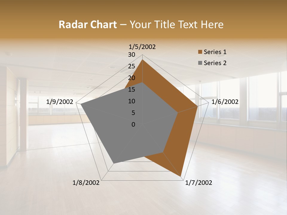 A Large Empty Room With A Lot Of Windows PowerPoint Template