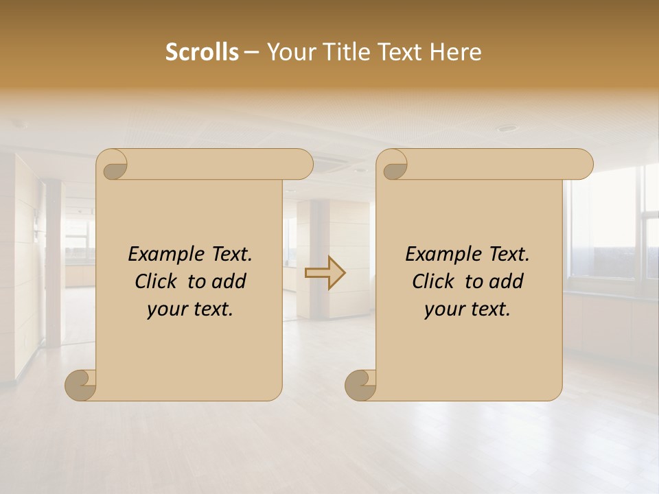 A Large Empty Room With A Lot Of Windows PowerPoint Template