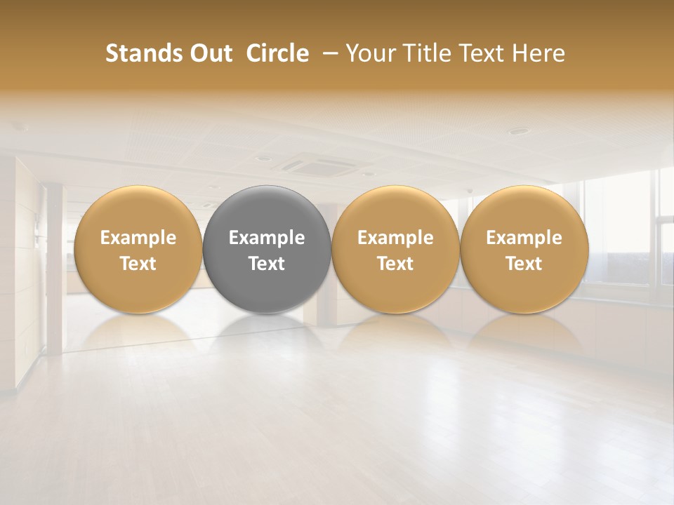 A Large Empty Room With A Lot Of Windows PowerPoint Template