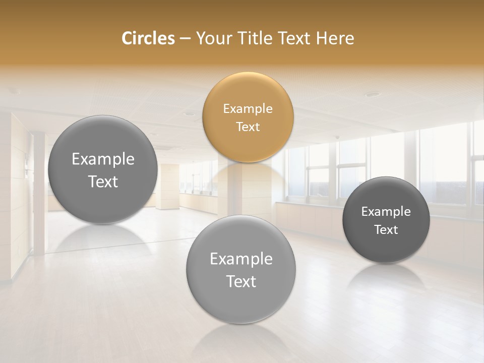 A Large Empty Room With A Lot Of Windows PowerPoint Template