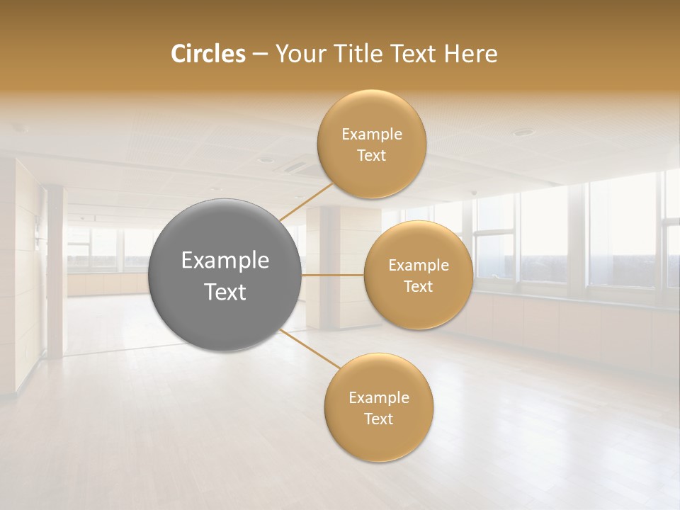 A Large Empty Room With A Lot Of Windows PowerPoint Template