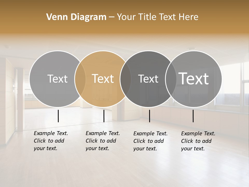 A Large Empty Room With A Lot Of Windows PowerPoint Template