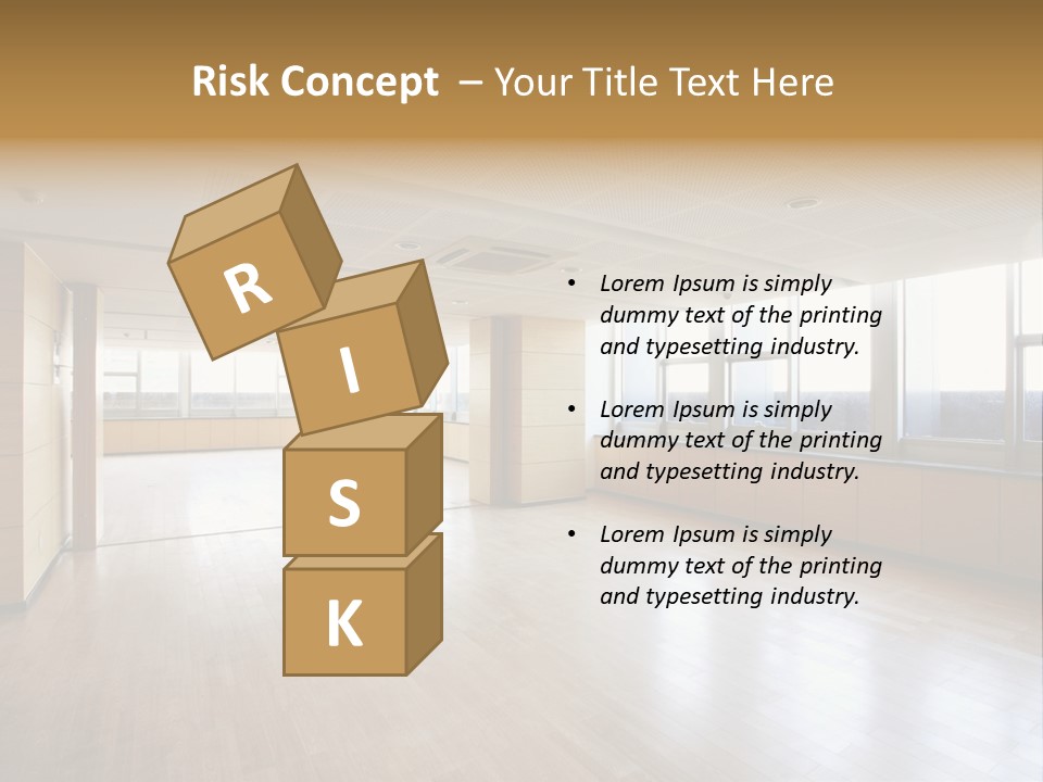 A Large Empty Room With A Lot Of Windows PowerPoint Template