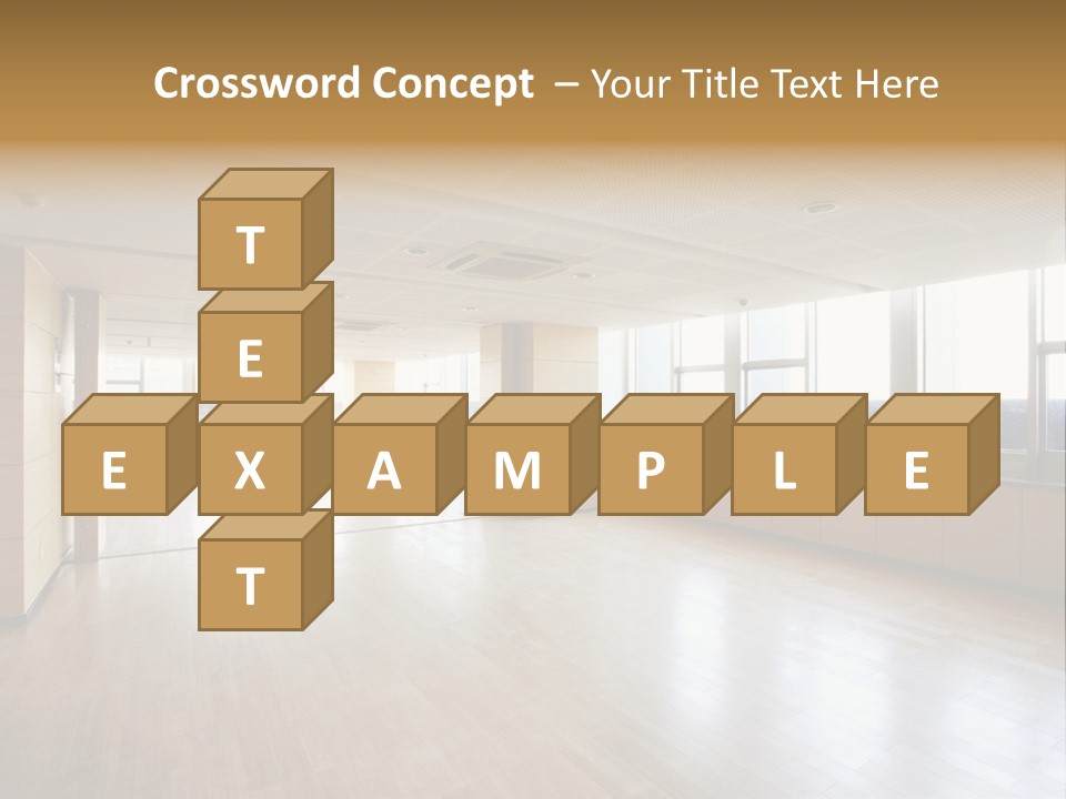 A Large Empty Room With A Lot Of Windows PowerPoint Template