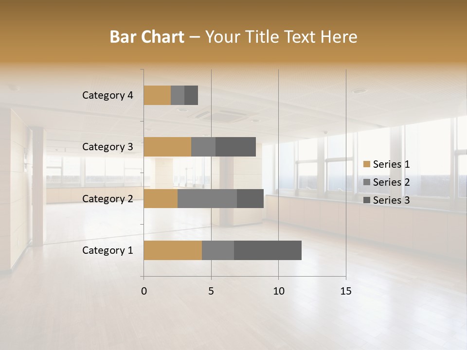 A Large Empty Room With A Lot Of Windows PowerPoint Template
