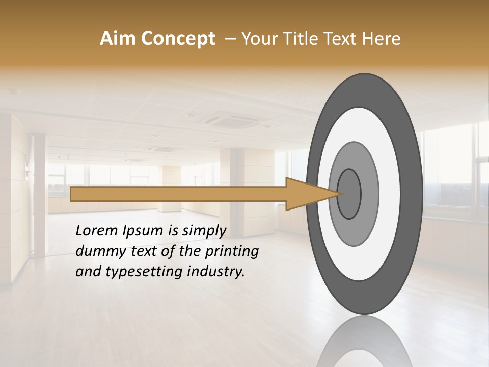A Large Empty Room With A Lot Of Windows PowerPoint Template