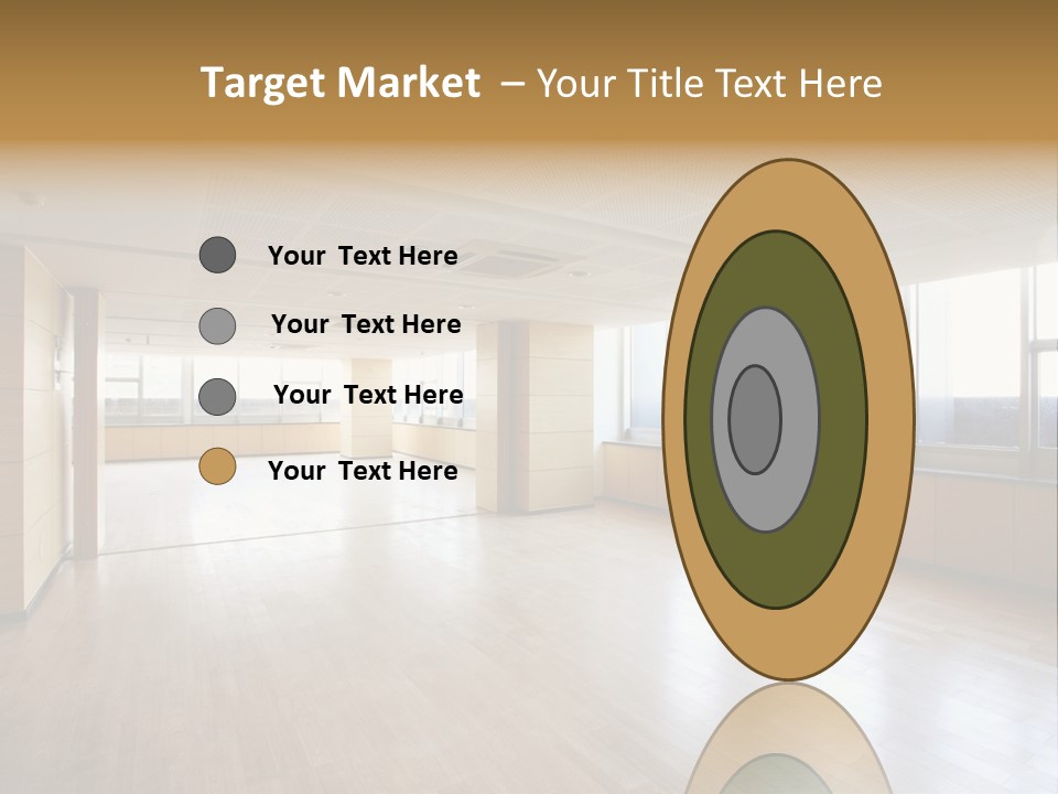 A Large Empty Room With A Lot Of Windows PowerPoint Template