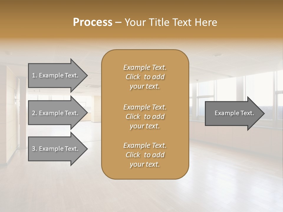 A Large Empty Room With A Lot Of Windows PowerPoint Template