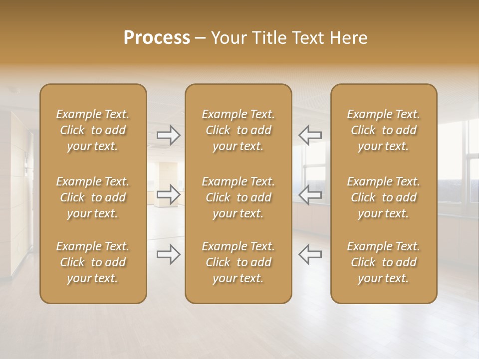 A Large Empty Room With A Lot Of Windows PowerPoint Template