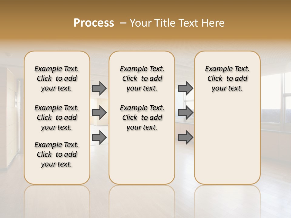 A Large Empty Room With A Lot Of Windows PowerPoint Template
