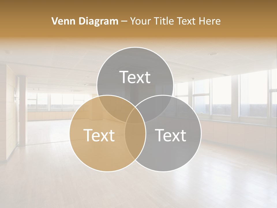 A Large Empty Room With A Lot Of Windows PowerPoint Template