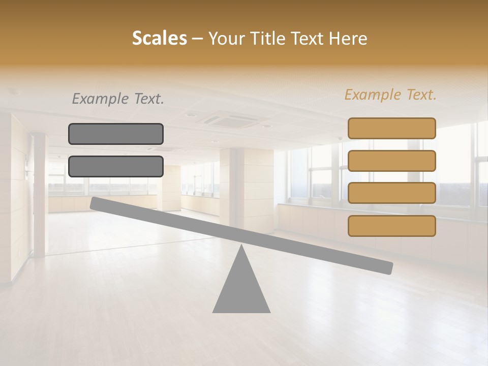 A Large Empty Room With A Lot Of Windows PowerPoint Template