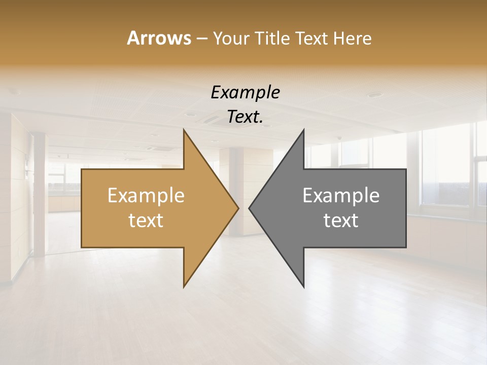 A Large Empty Room With A Lot Of Windows PowerPoint Template