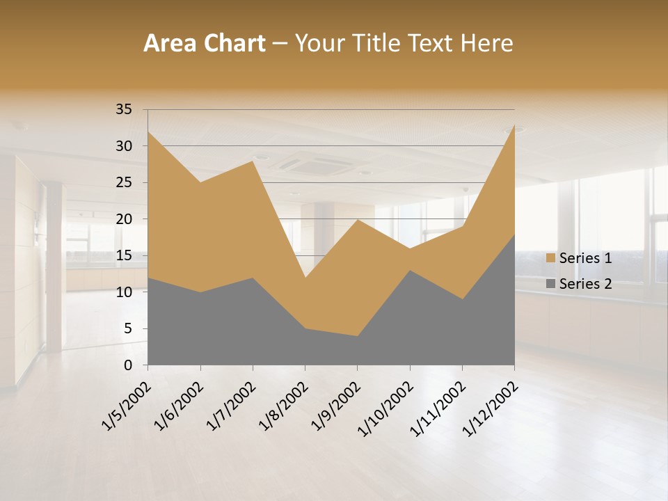 A Large Empty Room With A Lot Of Windows PowerPoint Template