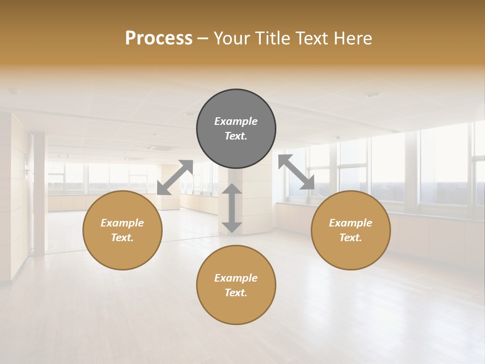 A Large Empty Room With A Lot Of Windows PowerPoint Template