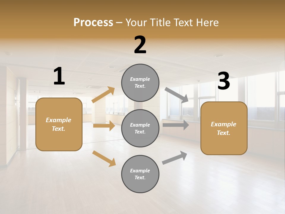 A Large Empty Room With A Lot Of Windows PowerPoint Template
