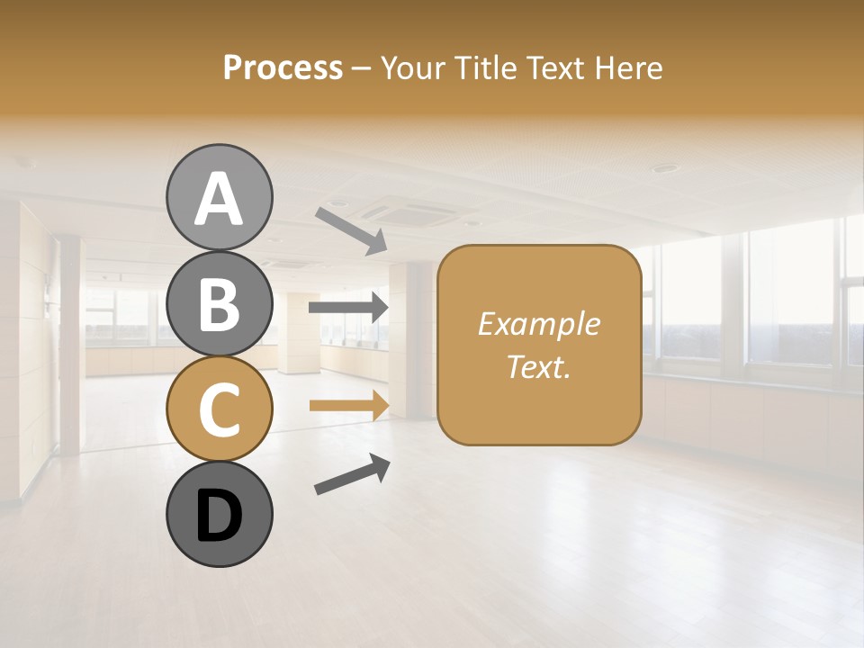 A Large Empty Room With A Lot Of Windows PowerPoint Template