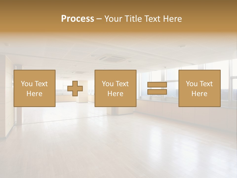 A Large Empty Room With A Lot Of Windows PowerPoint Template