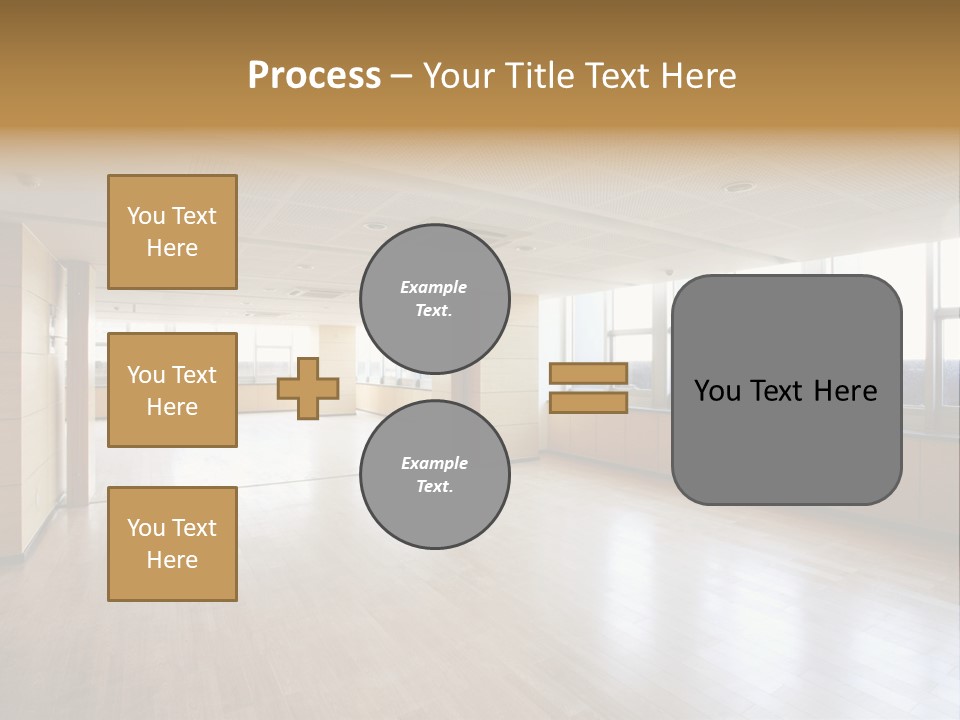 A Large Empty Room With A Lot Of Windows PowerPoint Template
