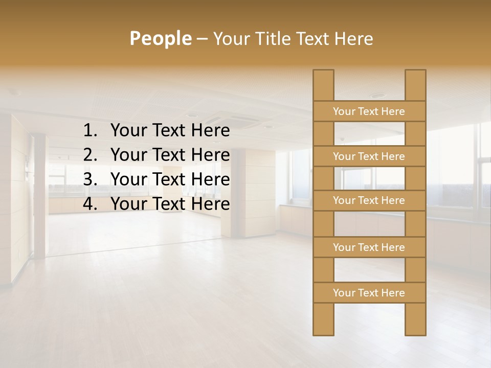 A Large Empty Room With A Lot Of Windows PowerPoint Template
