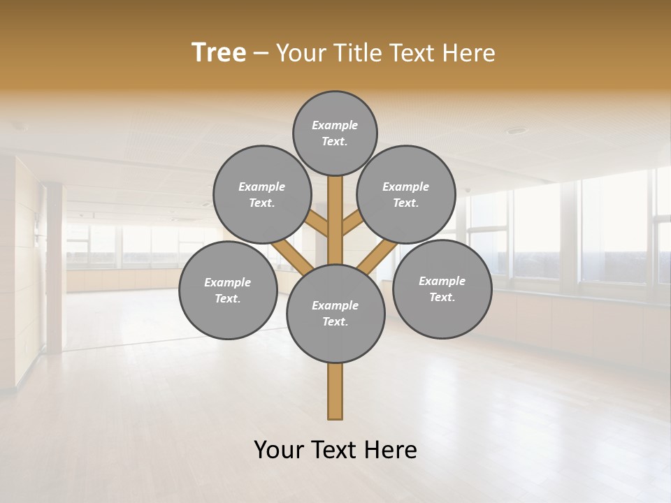 A Large Empty Room With A Lot Of Windows PowerPoint Template