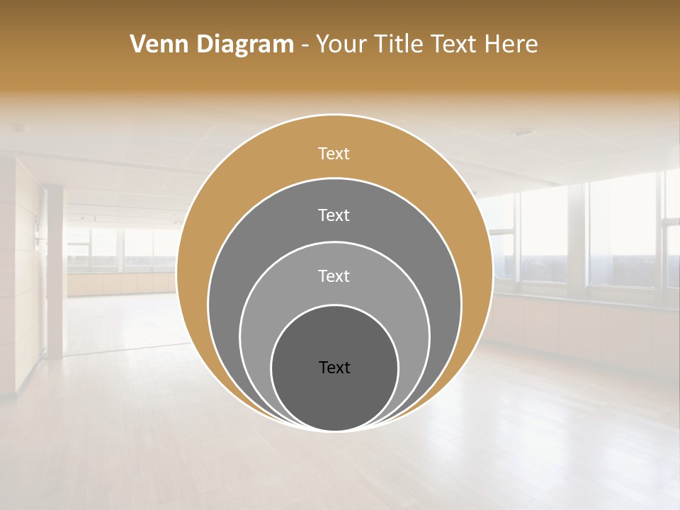 A Large Empty Room With A Lot Of Windows PowerPoint Template