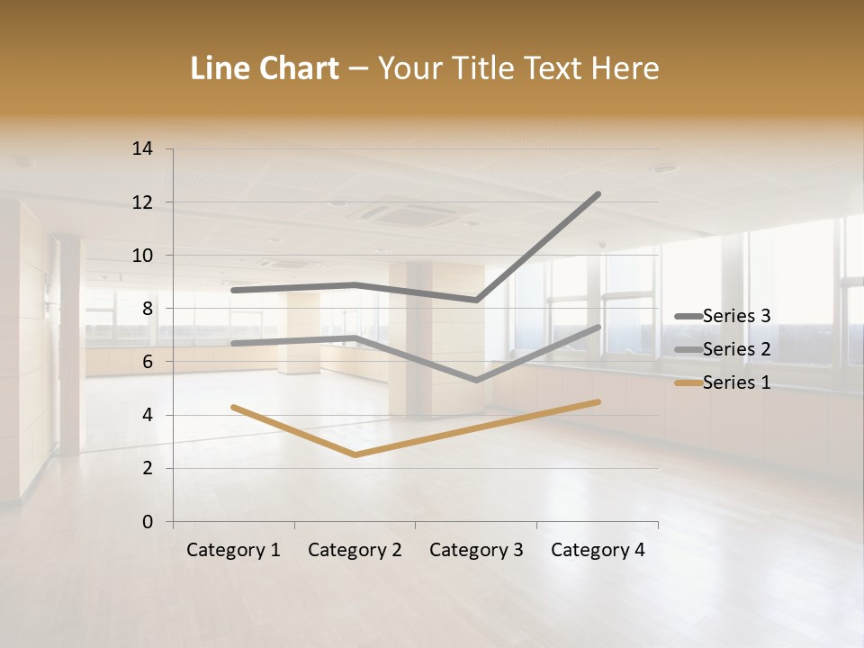 A Large Empty Room With A Lot Of Windows PowerPoint Template