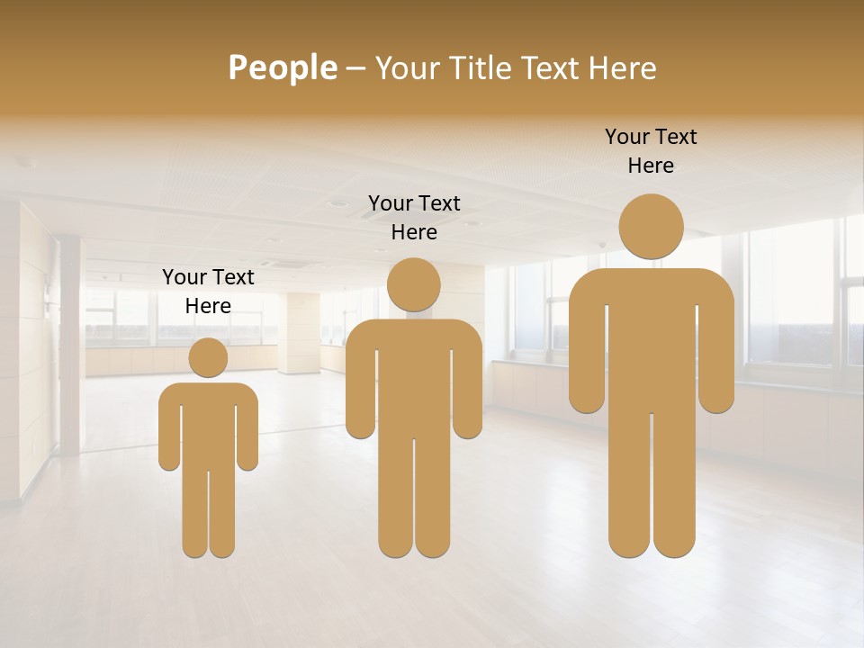 A Large Empty Room With A Lot Of Windows PowerPoint Template