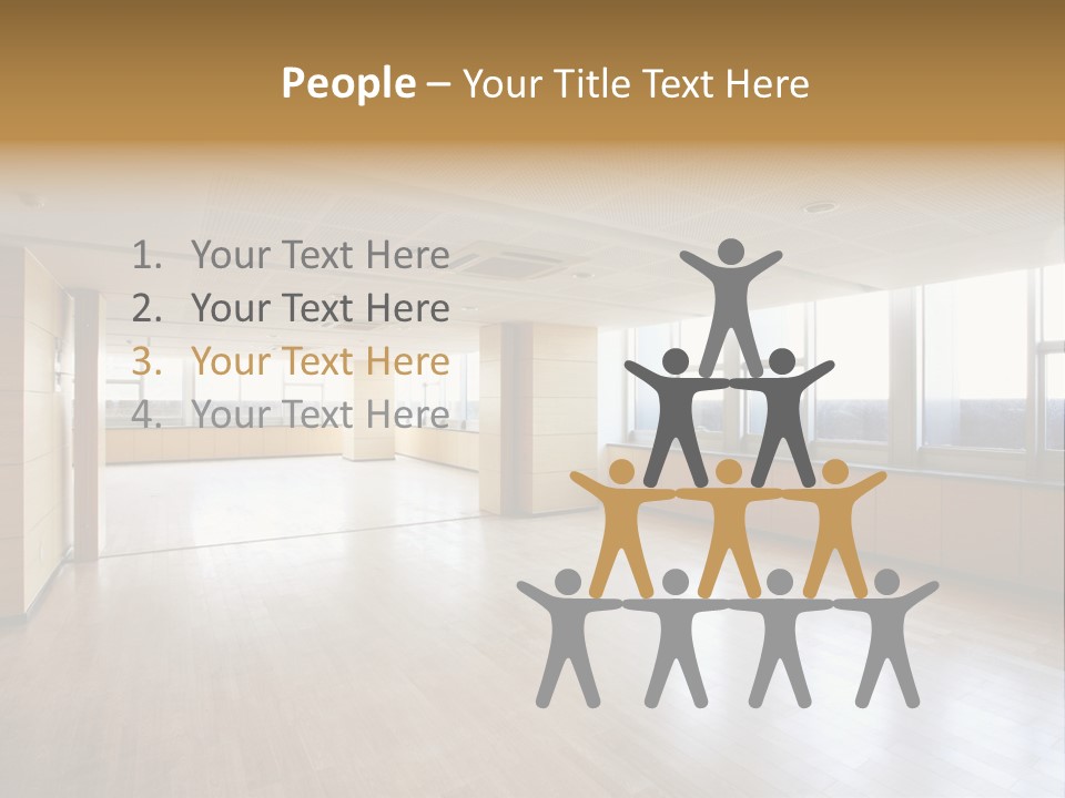 A Large Empty Room With A Lot Of Windows PowerPoint Template