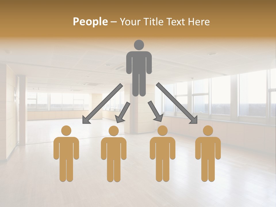 A Large Empty Room With A Lot Of Windows PowerPoint Template