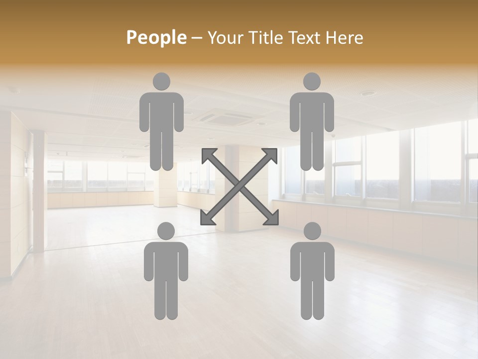 A Large Empty Room With A Lot Of Windows PowerPoint Template