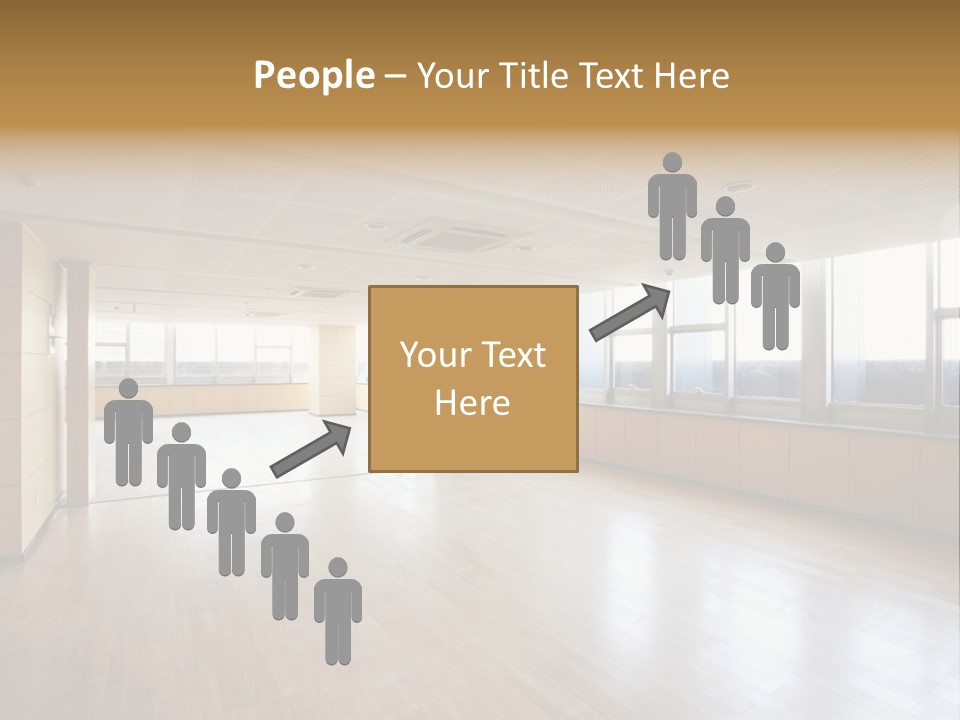 A Large Empty Room With A Lot Of Windows PowerPoint Template