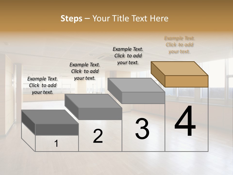 A Large Empty Room With A Lot Of Windows PowerPoint Template