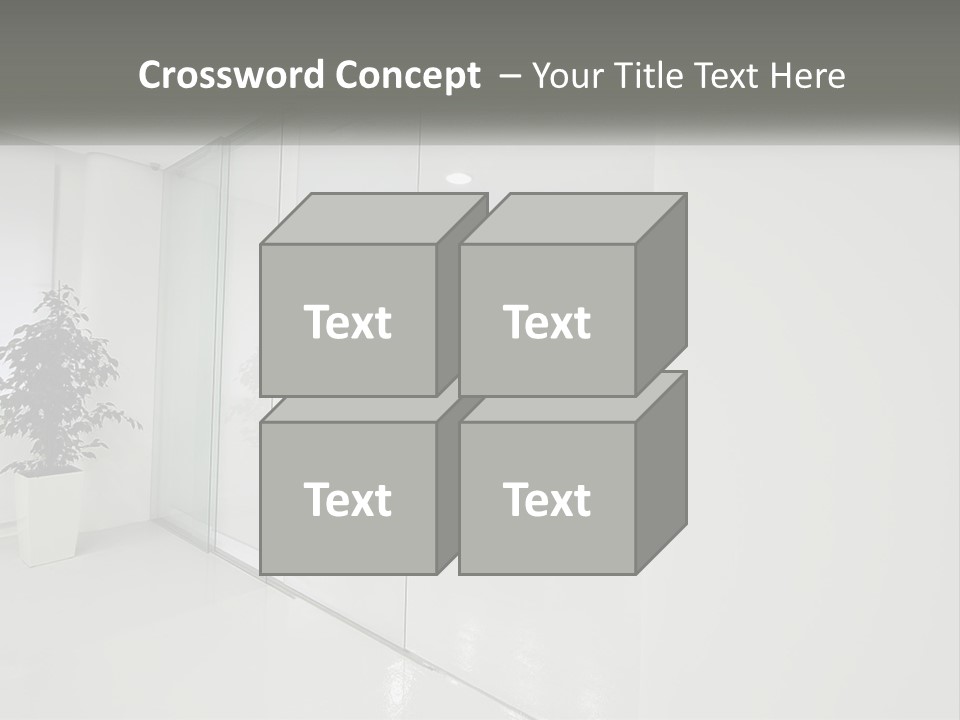 An Office With Glass Walls And A Plant In The Middle PowerPoint Template