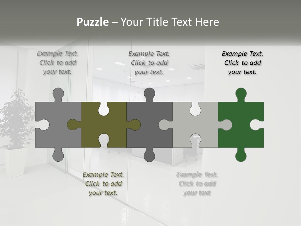 An Office With Glass Walls And A Plant In The Middle PowerPoint Template