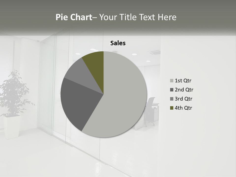 An Office With Glass Walls And A Plant In The Middle PowerPoint Template