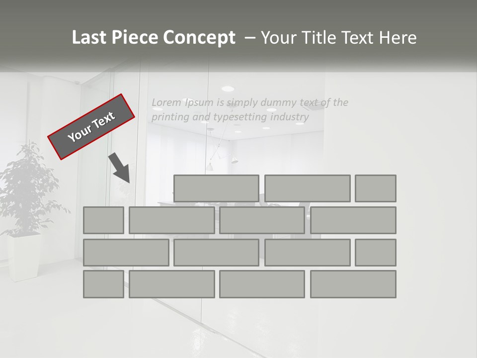 An Office With Glass Walls And A Plant In The Middle PowerPoint Template