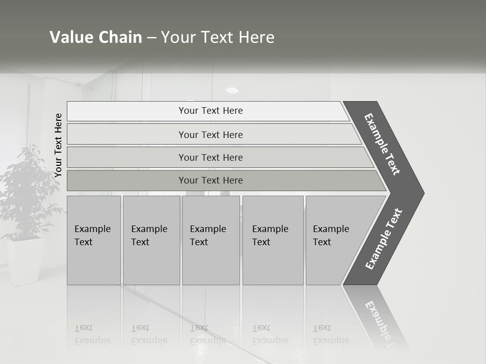 An Office With Glass Walls And A Plant In The Middle PowerPoint Template