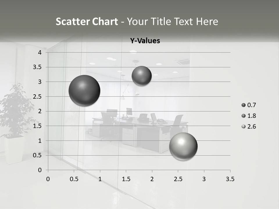 An Office With Glass Walls And A Plant In The Middle PowerPoint Template