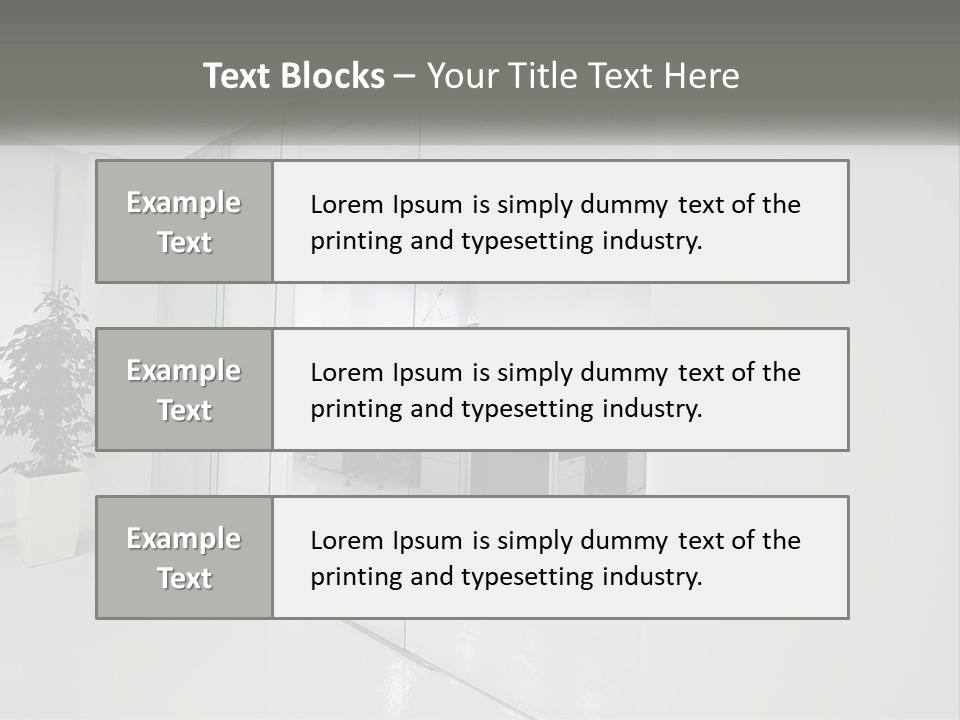 An Office With Glass Walls And A Plant In The Middle PowerPoint Template