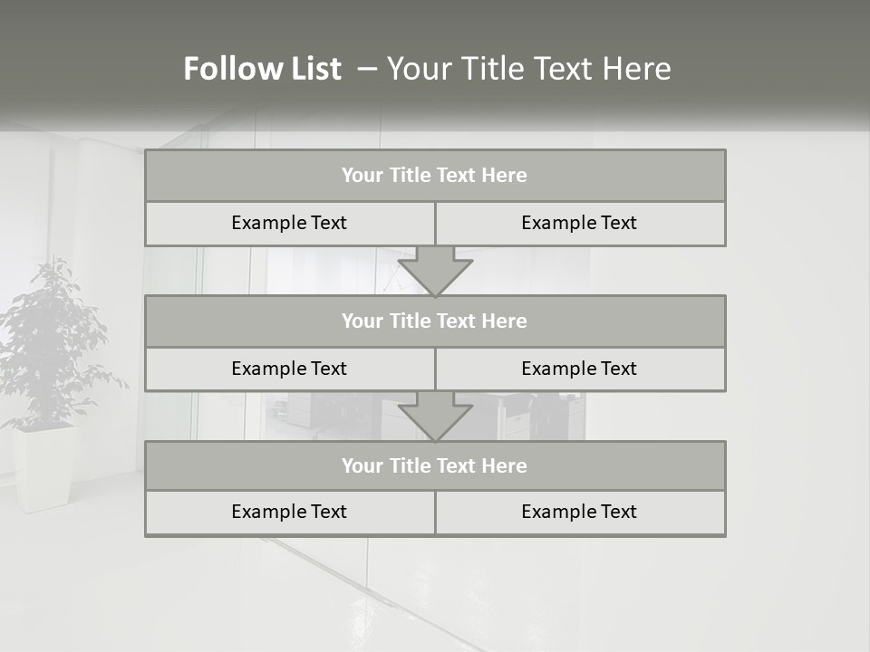 An Office With Glass Walls And A Plant In The Middle PowerPoint Template