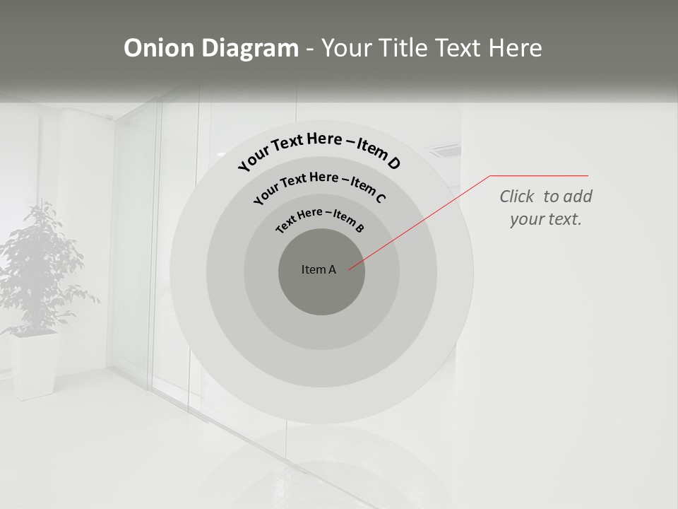 An Office With Glass Walls And A Plant In The Middle PowerPoint Template