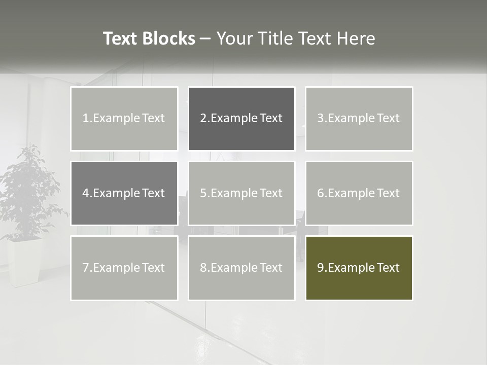 An Office With Glass Walls And A Plant In The Middle PowerPoint Template