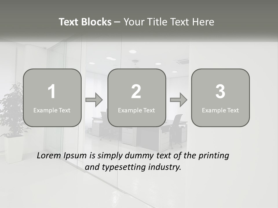 An Office With Glass Walls And A Plant In The Middle PowerPoint Template