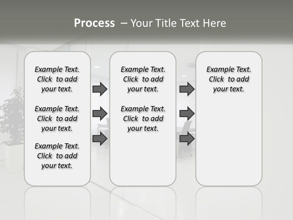 An Office With Glass Walls And A Plant In The Middle PowerPoint Template